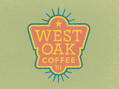 West Oak Coffee Badge badge coffee lettering logo logotype shield spurs texas