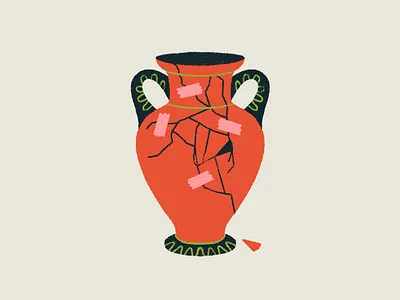 08 INKTOBER - FRAIL broken greek inktober inktober 2019 inktober2019 potter pottery tape