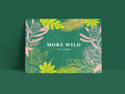 Alt Summit Postcard - Palm Springs Inspired conference creative hand drawn illustration palm palm leaves palm springs pattern design postcard protea flower tropical tropical leaves