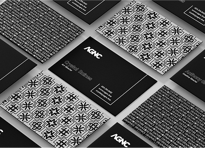 AGNC Business Card Design agency branding business cards identity pattern print