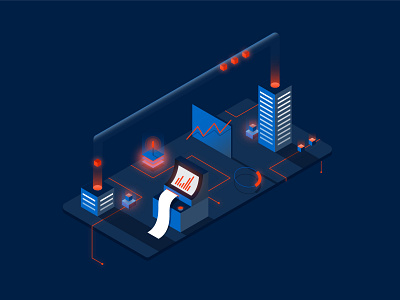 Isometric Data Processor data design gradient illustration illustrator isometric isometric art isometric illustration processor ui ux vector