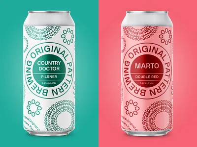 Original Pattern Brewing - Country Doctor & Marto beer can craft beer minimal oakland package design packaging pattern pilsner simple