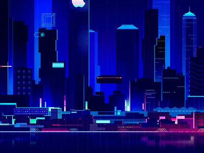 358a3665996821 5b06f6149d89c akira city cyberpunk futur gradient illustration neon neotokyo trystram