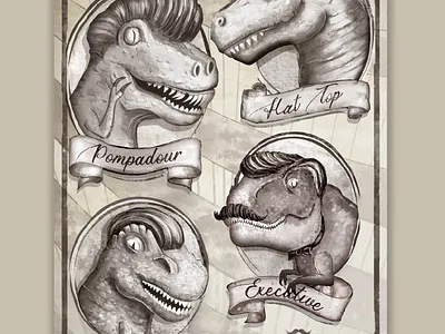 Le Beard Haircuts Poster branding design illustration vector