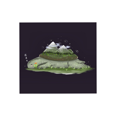 Mountain cute cute art design digital illustration illustration illustration art inktober inktober2019 kids books artist mountain illustration turtle