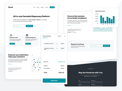 Forest POS Landing Page app cards clean landing page minimal one page point of sale popout startup ui