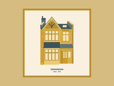 Brits and Mortar 1/3 architecture building drawing england english house illustration postcard poster vector vector illustration yellow