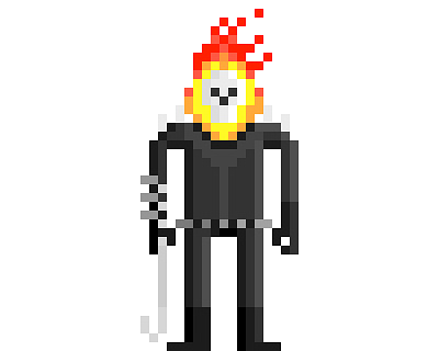 Ghost Rider 8 bit character character design marvel pixel pixelart video game