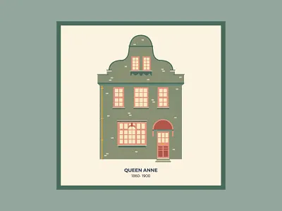 Brits and Mortar 2/3 architecture building drawing england green house house illustration housing postcard poster uk vector vectorial illustration