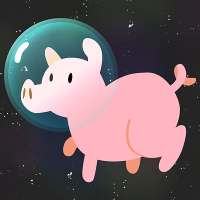 Pigs in Space game design illustration space pig vector vector art