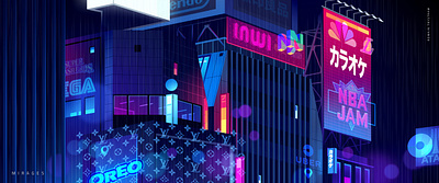 mirage_part1_08 akira city cyberpunk futur illustration light neon neotokyo retro tokyo trystram