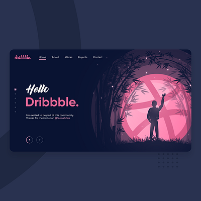 Hello Dribbble! branding design first shot hello dribbble illustration landing page ui ui design web
