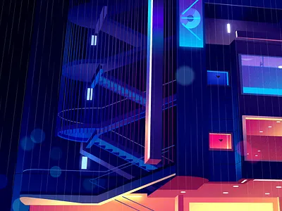 Mirages_part1_009 akira city color cyberpunk futur illustration light neon otomo retro trystram vector