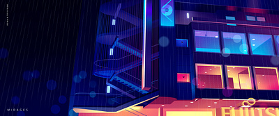 Mirages_part1_009 akira city color cyberpunk futur illustration light neon otomo retro trystram vector