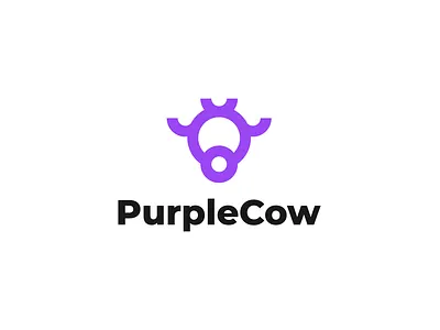PurpleCow brand identity branding company cow cow logo flat icon idenity identity branding identity design lettermark logo logo mark logomark minimal modern modern logo visual identity