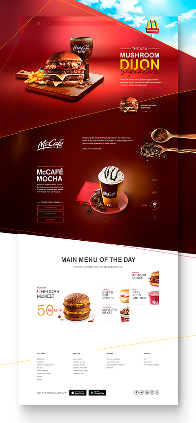 McDonalds - UI Concept Website design fast food hamburger mcdonalds ui ui design webdesign website