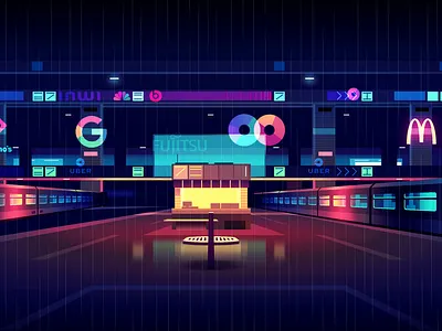 mirage_part1_015 akira city cyberpunk futur illustration light neon neotokyo tokyo trystram