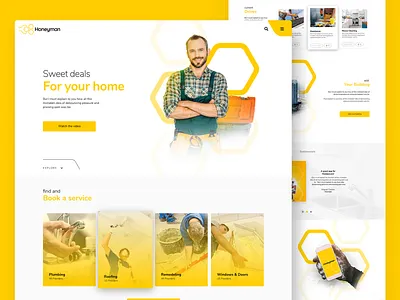 Art direction and Ui design for Honeyman adobe xd design flat minimal photography photoshop ui ux ui design ux web website xd xd design yellow