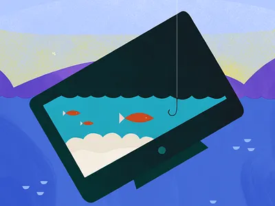 Phishing computer fish fishing illustration illustrator ocean phishing security simplepractice texture