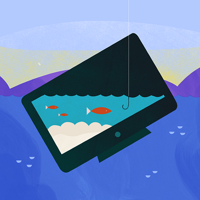 Phishing computer fish fishing illustration illustrator ocean phishing security simplepractice texture