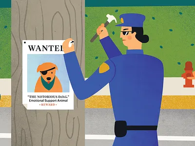 Emotional Support Animal Disciplinary Case dog emotional support animal flat illustration police simplepractice texture