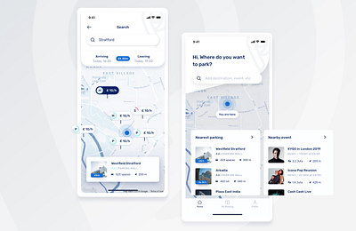 Parking App UI app design parking app ui