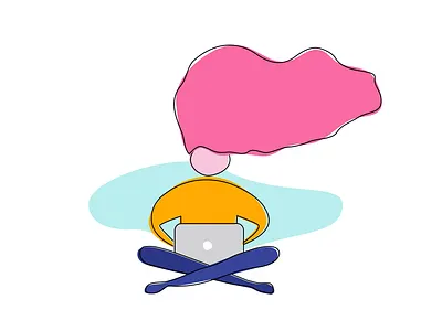 Working Illustration blob blobs colors colours fill geometric girl hair illustration line solid vector work working