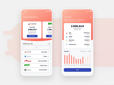 DeloBank Utility Bills Payment Dashboard app banking bar chart bills column chart dashboard fintech internet bank mobile money payment product skb skb bank skb lab ui utilities ux делобанк делобанк