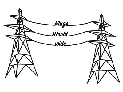 Pylons Worldwide branding clean clothing design design illustration illustrator logo minimal plugs vector