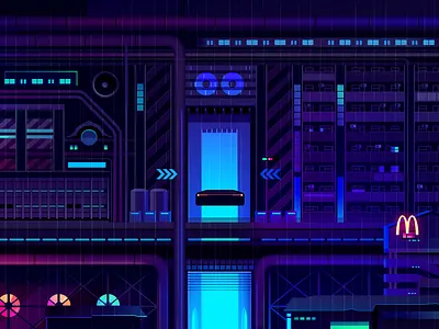 mirage_part1_020 akira city cyberpunk futur illustration light neon retro trystram