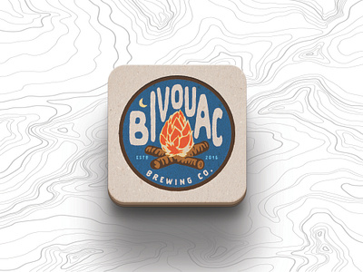 Bivouac Brewing Co. - Fire Illustration badge beer branding branding design craftbeer design fire hops illustration logo typography