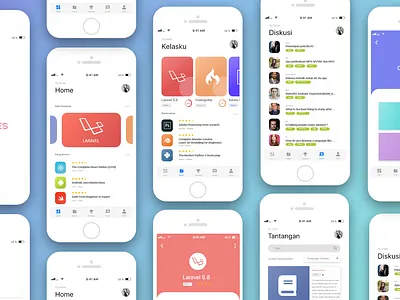 Online Courses App adobe xd android android app application ui concept design ios online courses ui