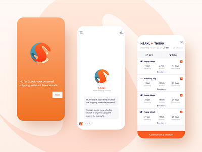 Scout by Kotahi - Main Screens branding design mobile app mobile app design product design ui ui design ux ux design