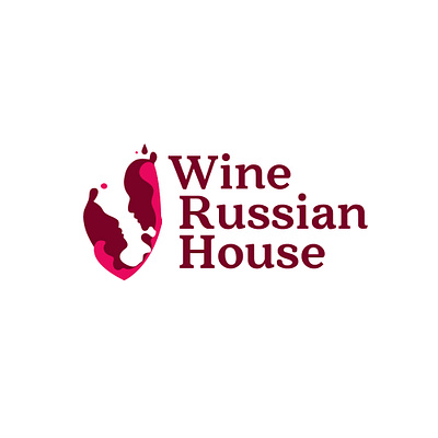 Wine Russian House concept logo logodesign red rose store wine