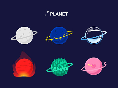 planet icons illustration ui