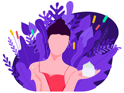 Beauty app beauty character flat illustration proccreate ui ux web