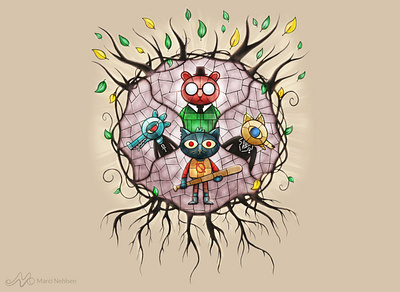 Night in the Woods - Just Shapes angus bea fanart gregg illustration mae nightinthewoods nitw video games