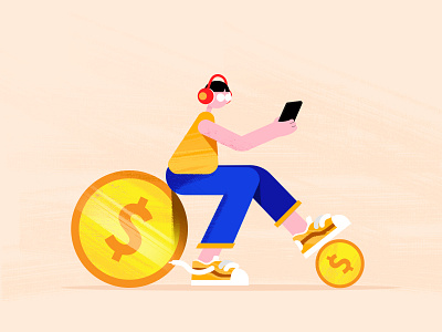 Make money seriously design flat illustration ue