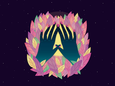 Found cosmic digitalart hands illustration plants