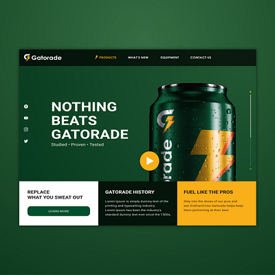 Gatorade UI idea brand brandlogo gatorade graphicdesign logo logobranding logos mockup design