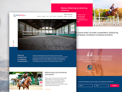 Foam Footing interface landing ui web web design website