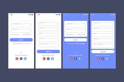 Sign in & Sign Up Screen branding dribbble figma illustration sign in sign in page sign in screen sign up sign up page sign up screen ui ux ui design