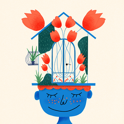 The Old House boy house illustration
