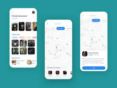 Fit India Movement app app design card design fitness app gym interaction interaction design motion ui ux