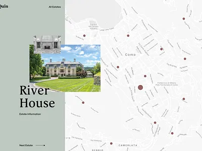 Map Selection estate gallery image landing page layout luxury map properties realestate search sidebar ui design ux design villa web web app website