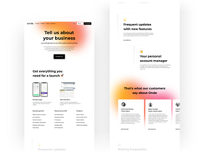 Onde — new pricing blur design gradient interaction design interface landing landing page pricing pricing page product design product page responsive design ride hailing testimonials trend 2020 typography ui updates ux website