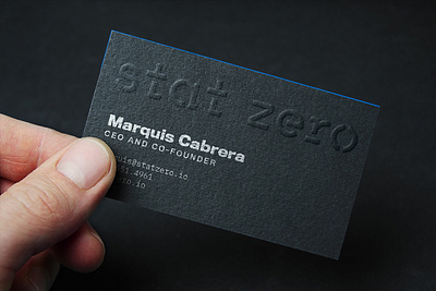 Business Card for Stat Zero blind emboxx branding business card business card design businesscard card design