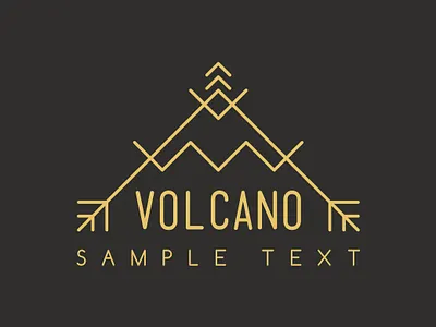 VOLCANO branding design flat illustraion line logo vector vectorart vocano