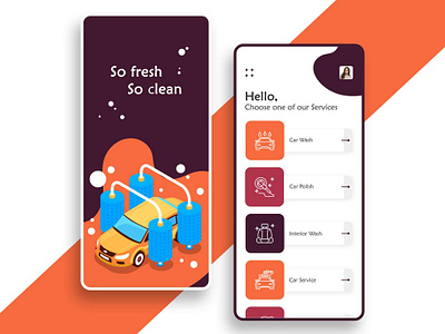 Car Wash App app concept app design app designers app developer app development dribbble mobile app design photoshop ui ui designer uidesign uiux