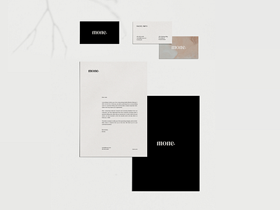 Mone branding stationary branding design font grid icon identity juste liquid logo minimal mockups natural nature navickaite stationary type typography